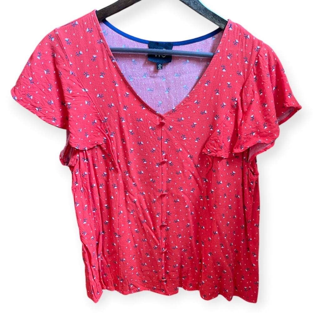 W5 Red Floral Blouse
